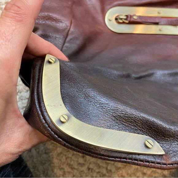 RARE Charles David Brand Genuine Ombré Leather Tote Bag Large - Picture 12 of 16